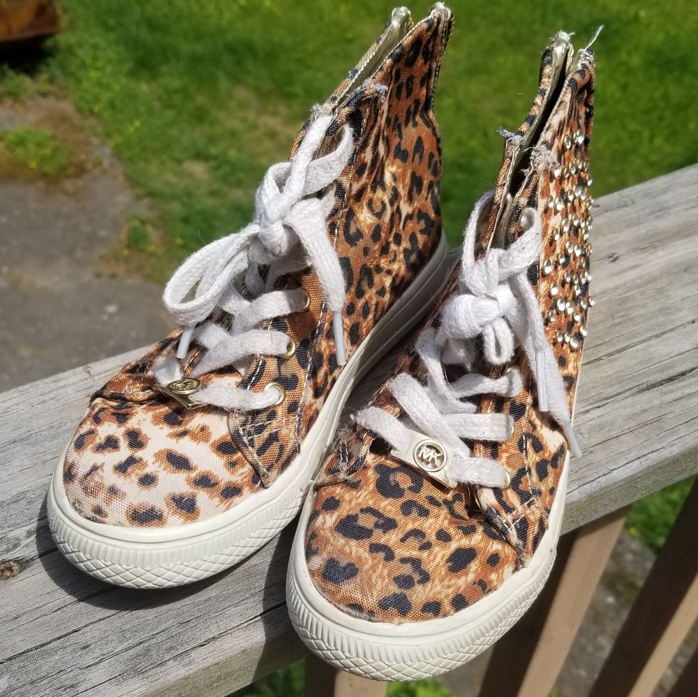 Kid's Michael Kors Zip Up Sneakers Cheetah Print